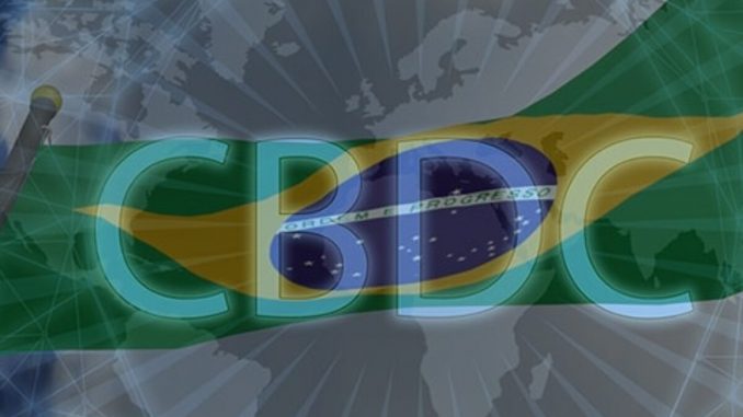 CBDC with brazil flag background