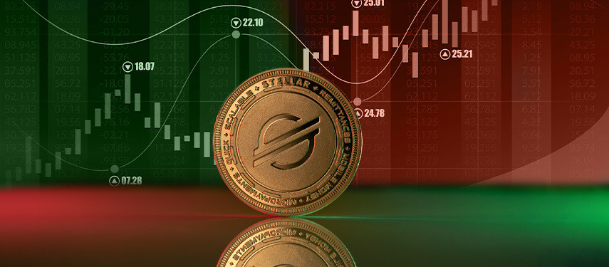 stellar coin and red-green chart